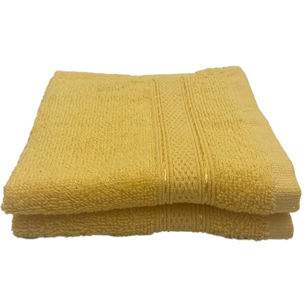 Byft - 100% Cotton Daffodil Washcloth - 30X30Cm - Set Of 2 - Yellow