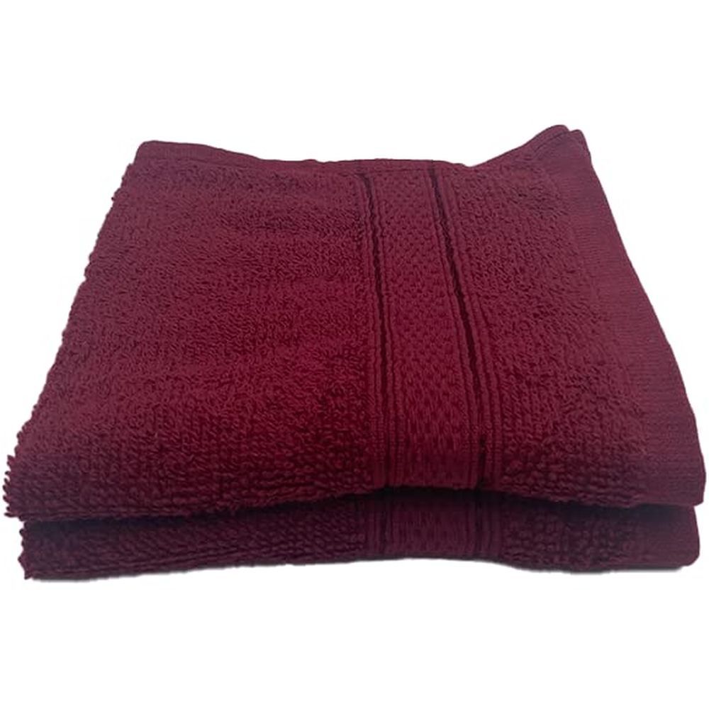 Byft - 100% Cotton Daffodil Washcloth - 30X30Cm - Set Of 2 - Burgundy