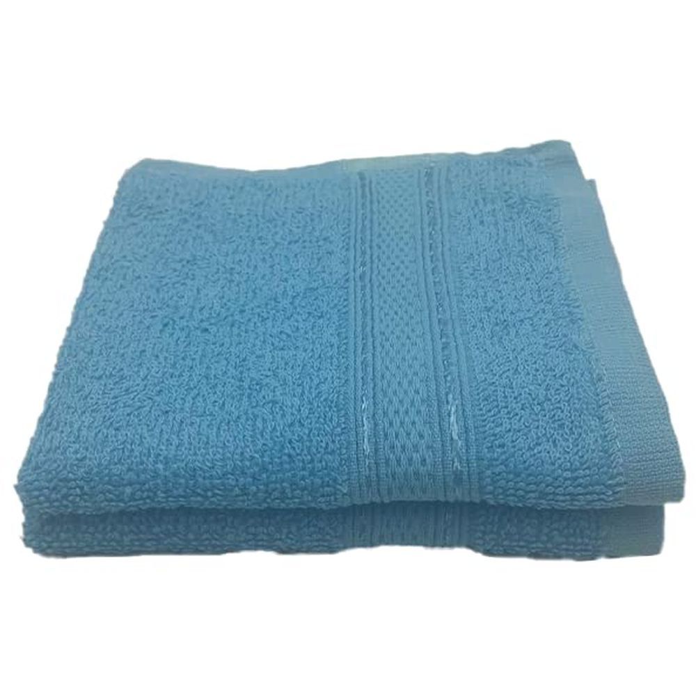 Byft - 100% Cotton Daffodil Washcloth - 30X30Cm - Set Of 2 - Light Blue