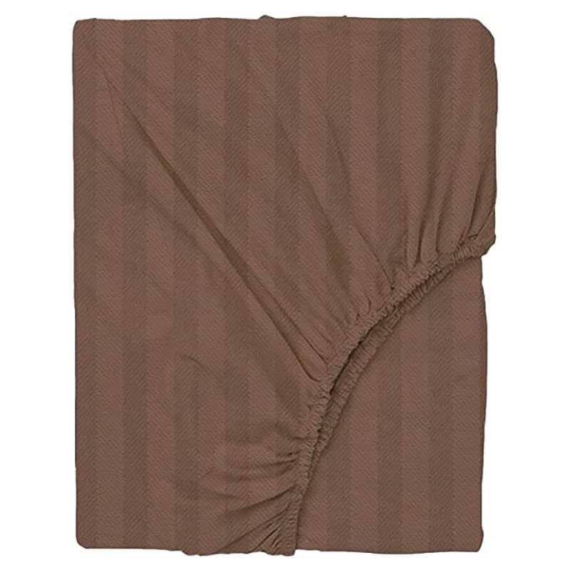 BYFT - Tulip Queen Satin Stripe Fitted Sheet 160 x 210 + 30 cm - Dark Brown 