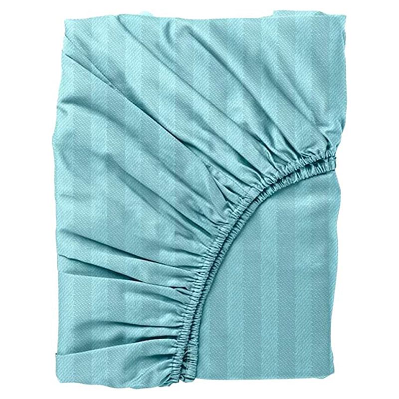 BYFT - Tulip King Satin Stripe Fitted Sheet 180 x 210 + 30 cm - Sea Green 