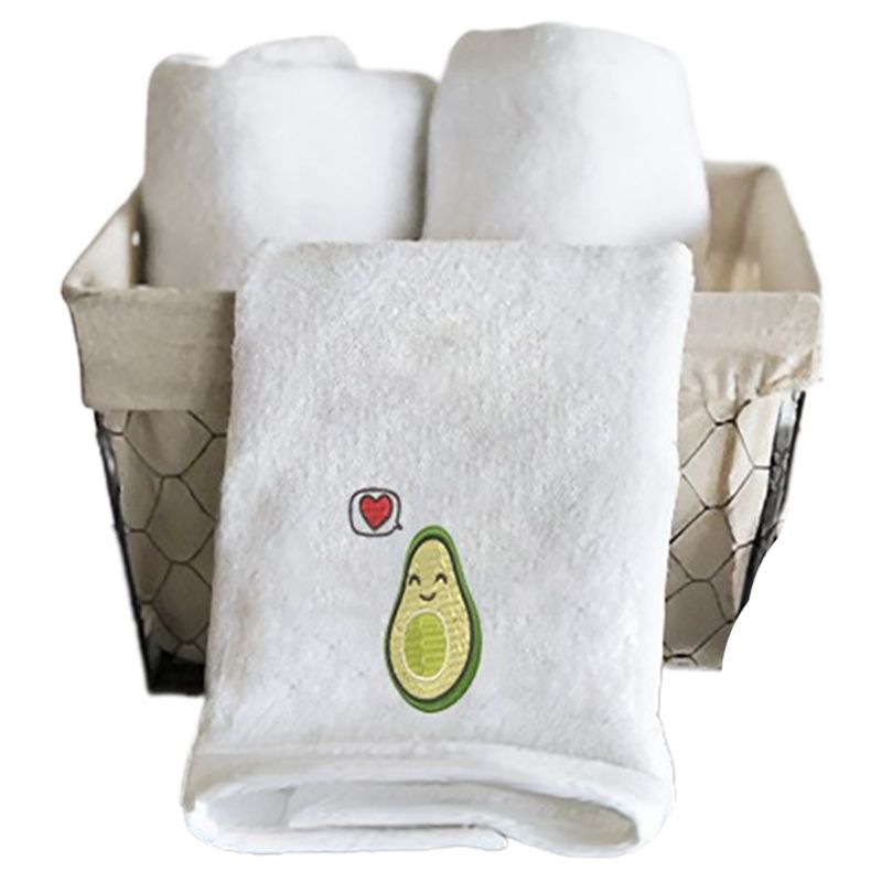 Byft - Iris Embroidered Avocado Hand Towel