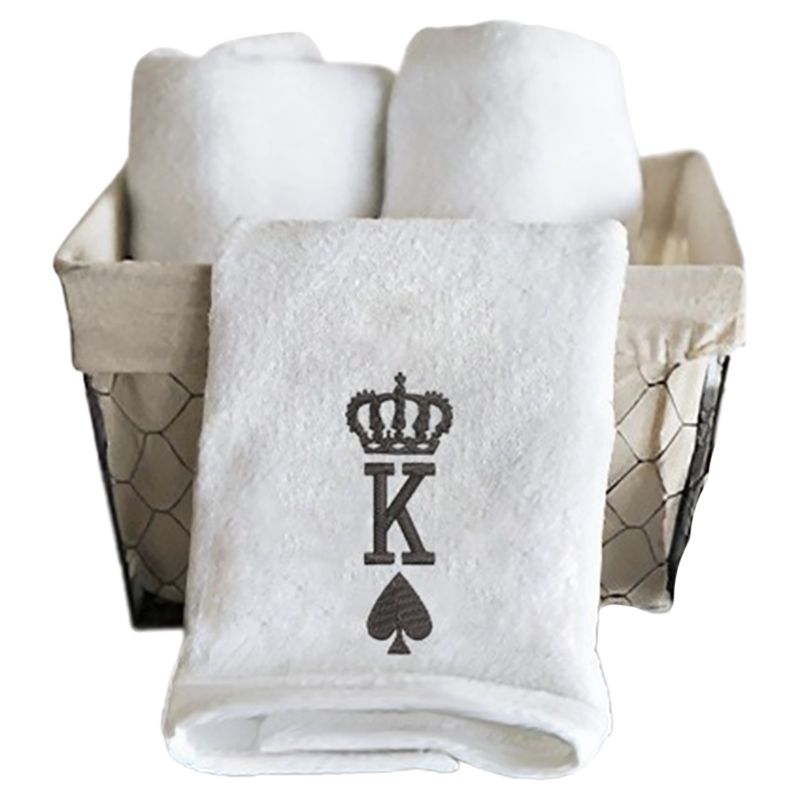 Byft - Iris Embroidered Crown King Spades Hand Towel