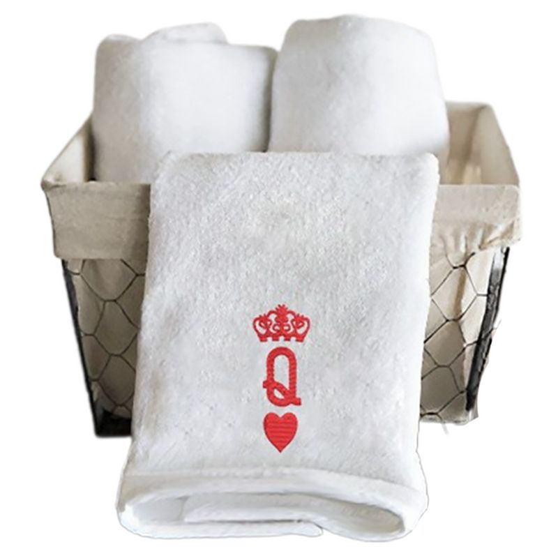 Byft - Iris Embroidered Crown Queen Heart Hand Towel