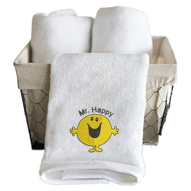 Byft - Iris Embroidered Mr. Happy Hand Towel