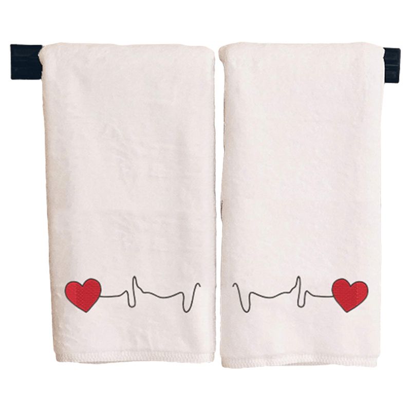 Byft - Iris Embroidered Heartbeat Bath Towel