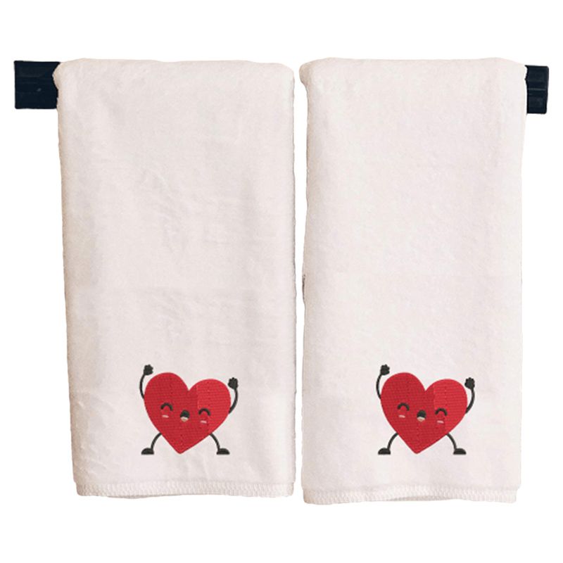 Byft - Iris Embroidered Happy Heart Bath Towel