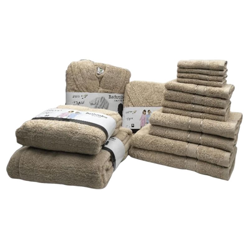 Byft - Daffodil 100% Cotton Bath Linen 16pc-Set 6Y+ - Light Beige