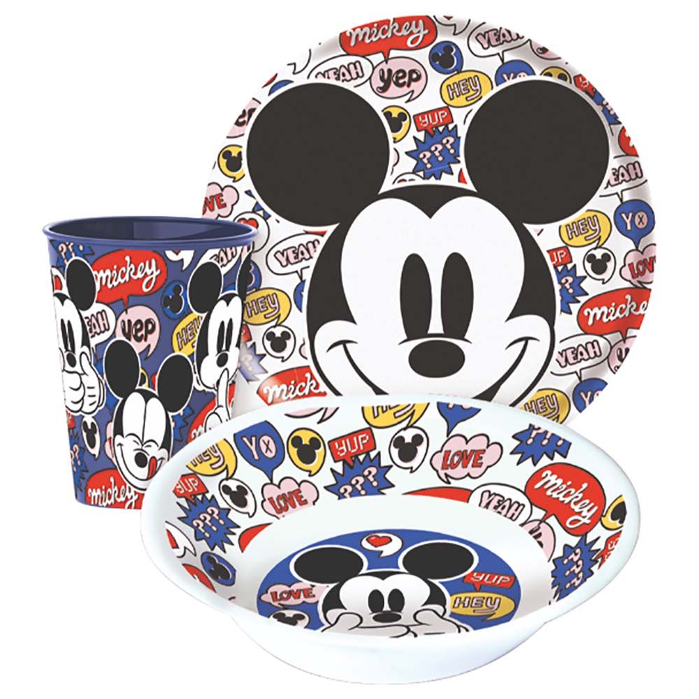 Disney - Mickey Melamine Snack Set - 3Pcs