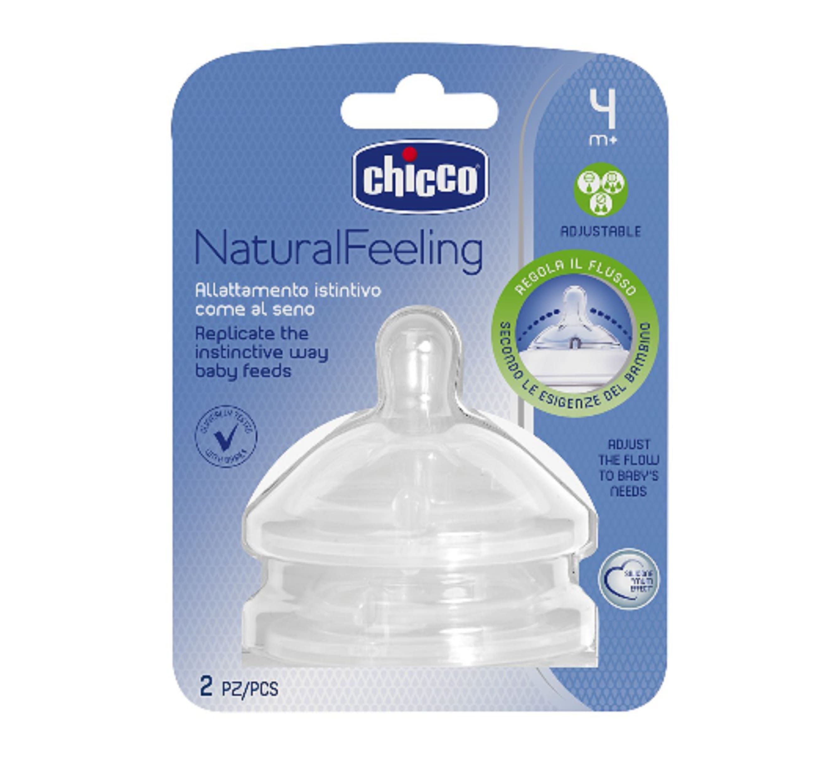 Chicco - NauralFeeling Teat 4m+ Adjustable Flow 2pcs Silicone