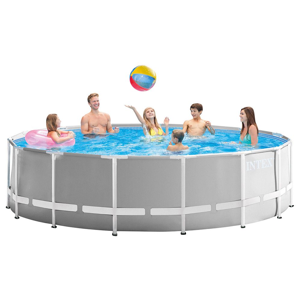 Intex - 15ft x 48In Prism Frame Premium Pool Set - Grey