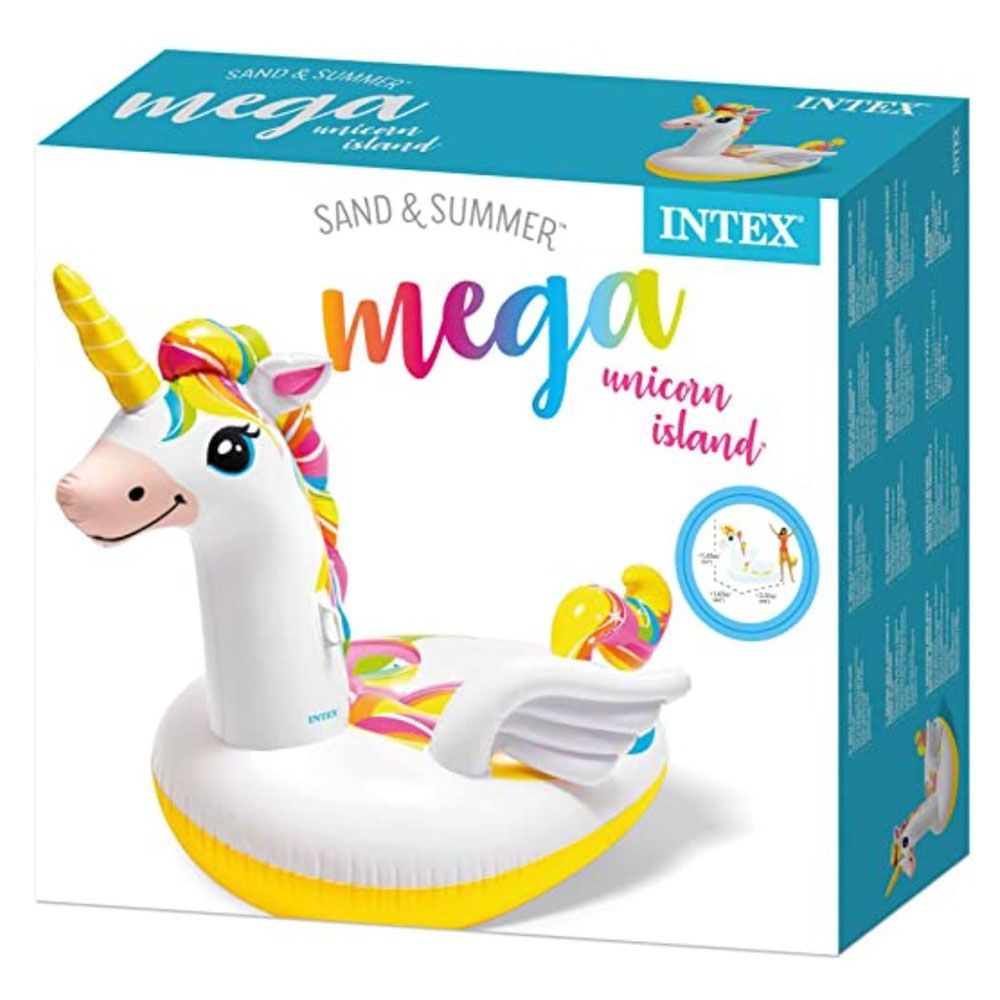 Intex - Mega Unicorn Island - White - Inflatable Pool Float