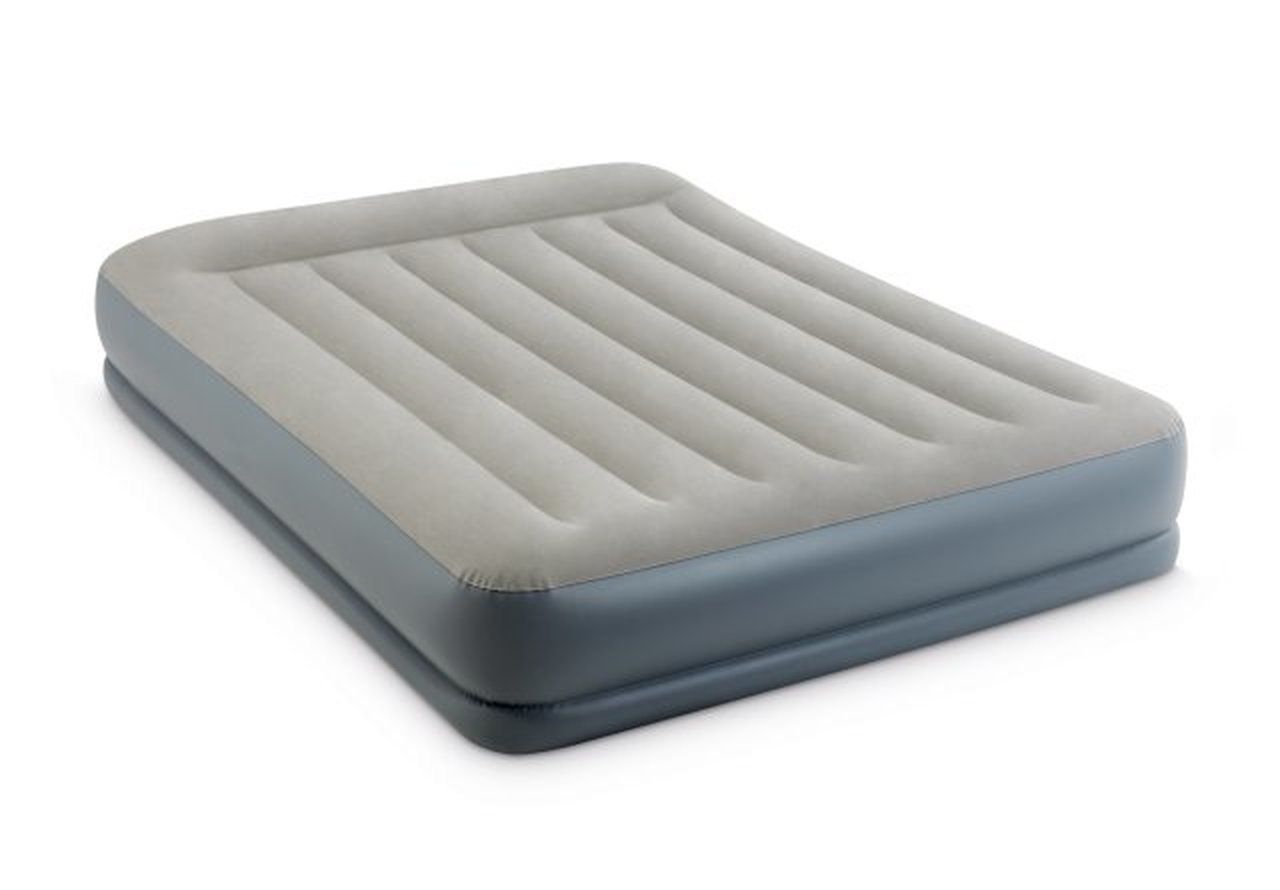 Intex - Queen Pillow Rest Mid-Rise Airbed - Grey