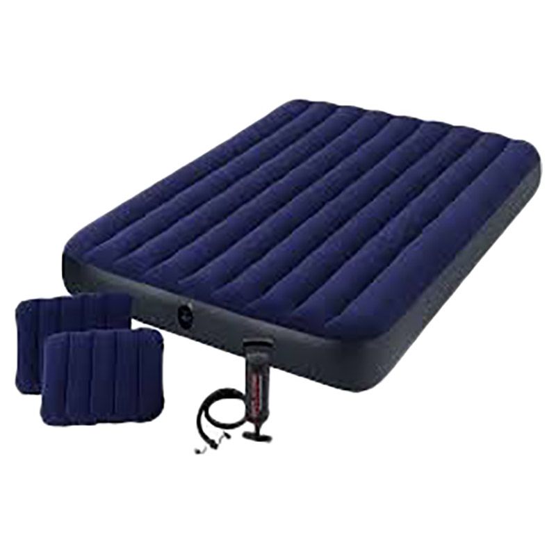 Intex - Queen Dura-Beam Classic Downy Airbed W/ Hand Pump