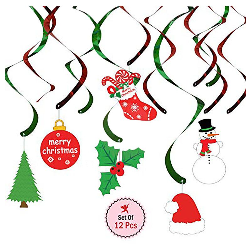 Brain Giggles - Christmas Swirls Decoration Pack of 12