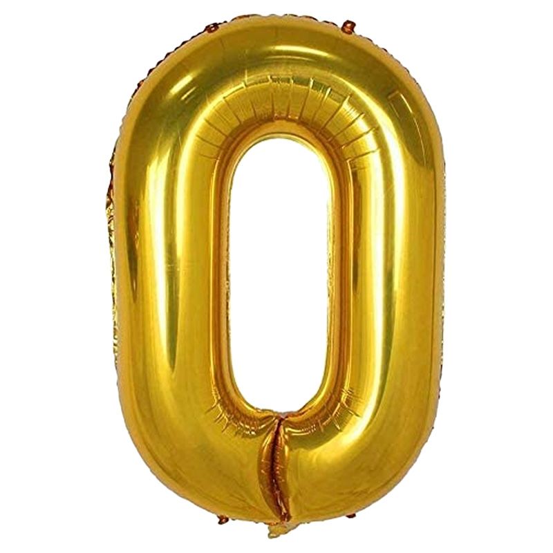 Brain Giggles - 0 Number Foil Balloon - 40-inch - Gold