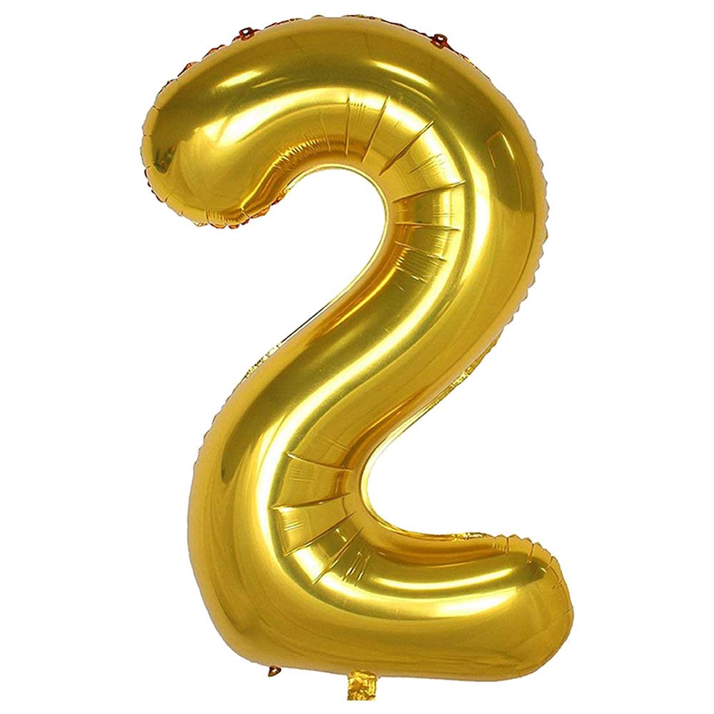 Brain Giggles - 2 Number Foil Balloon - 40-inch - Gold