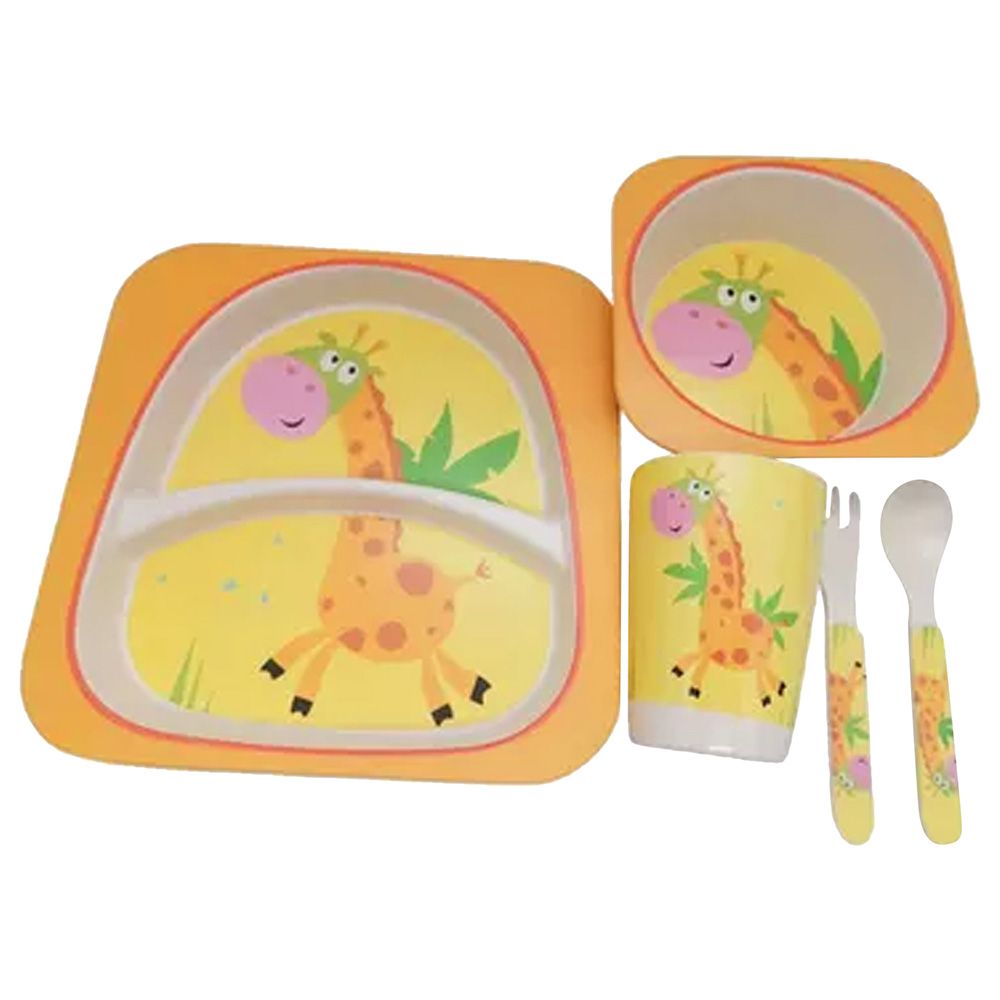 Brain Giggles - Bamboo Dinnerware Set - 5Pc-Set - Giraffe Tableware