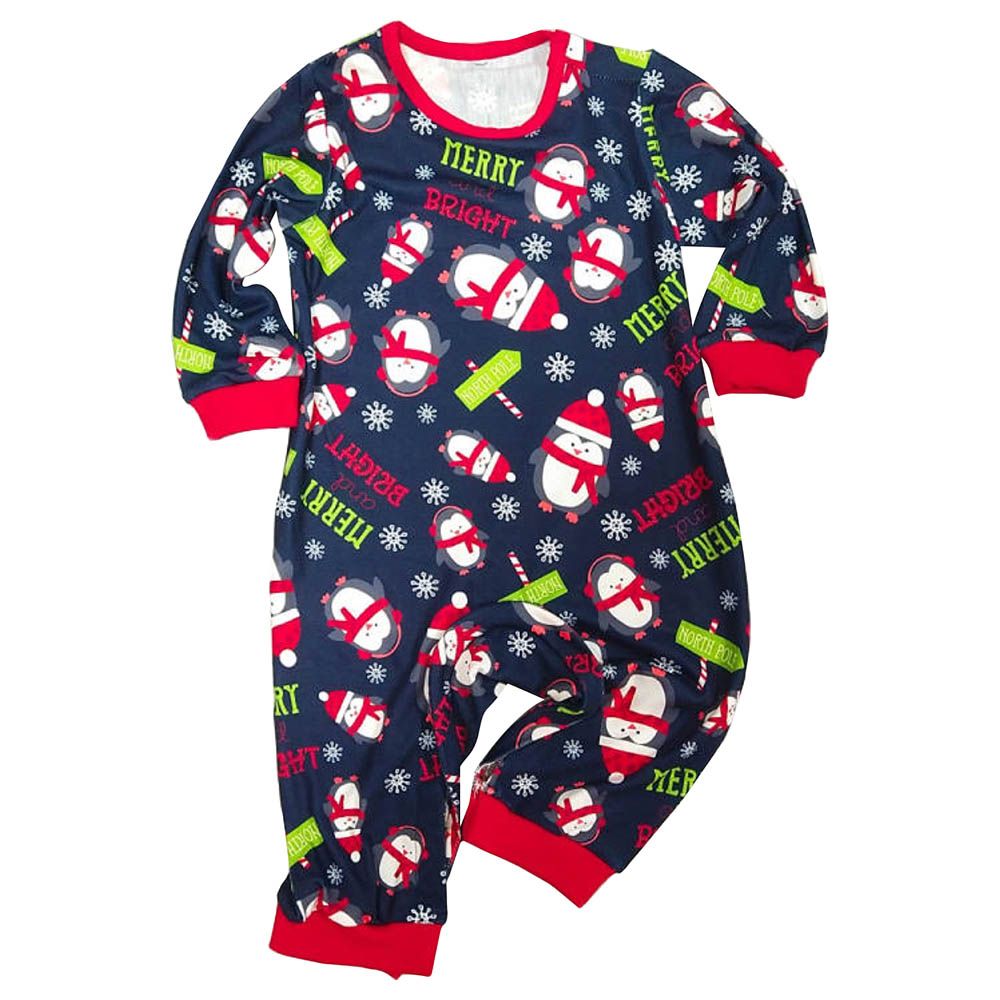 Brain Giggles - Christmas Pyjamas Romper - Blue