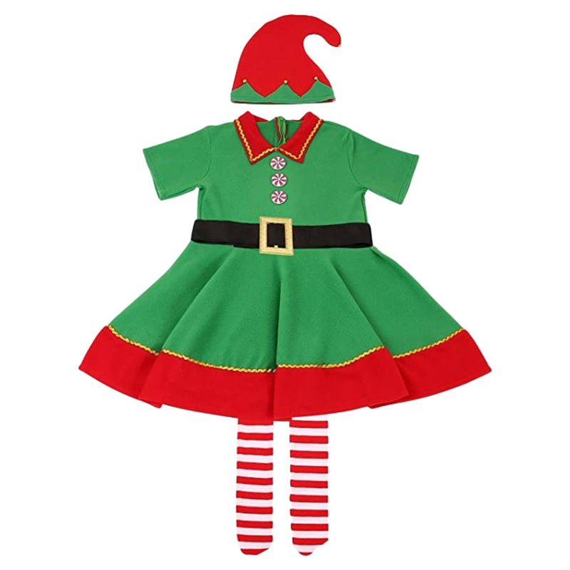 Brain Giggles - Christmas Elf Costume for Girl - Green