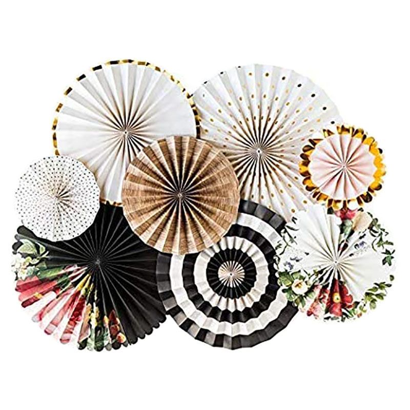 Brain Giggles - 8pcs Botanical Double-Sided Party Fans