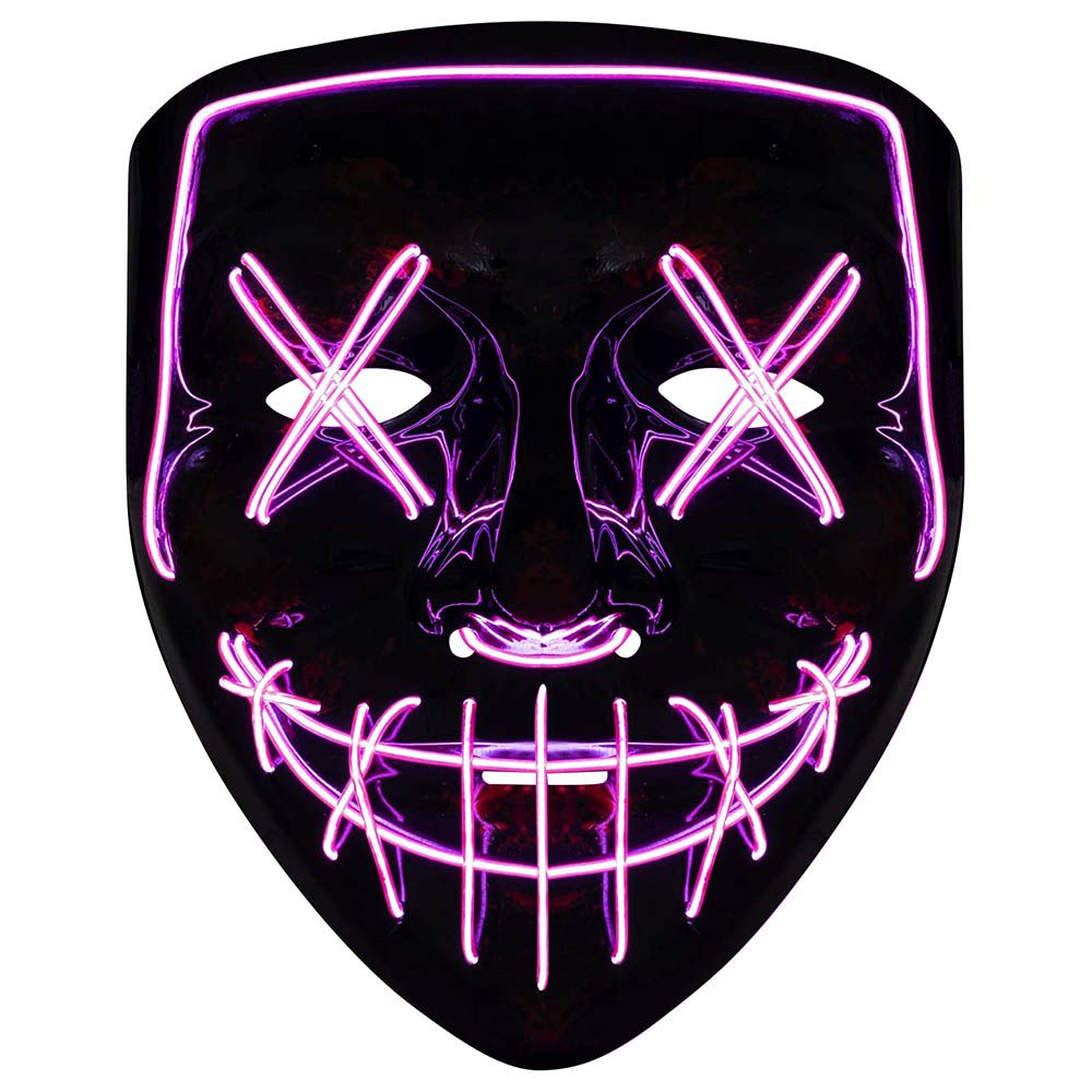 Brain Giggles Halloween Light Up Led Face Mask - Purple