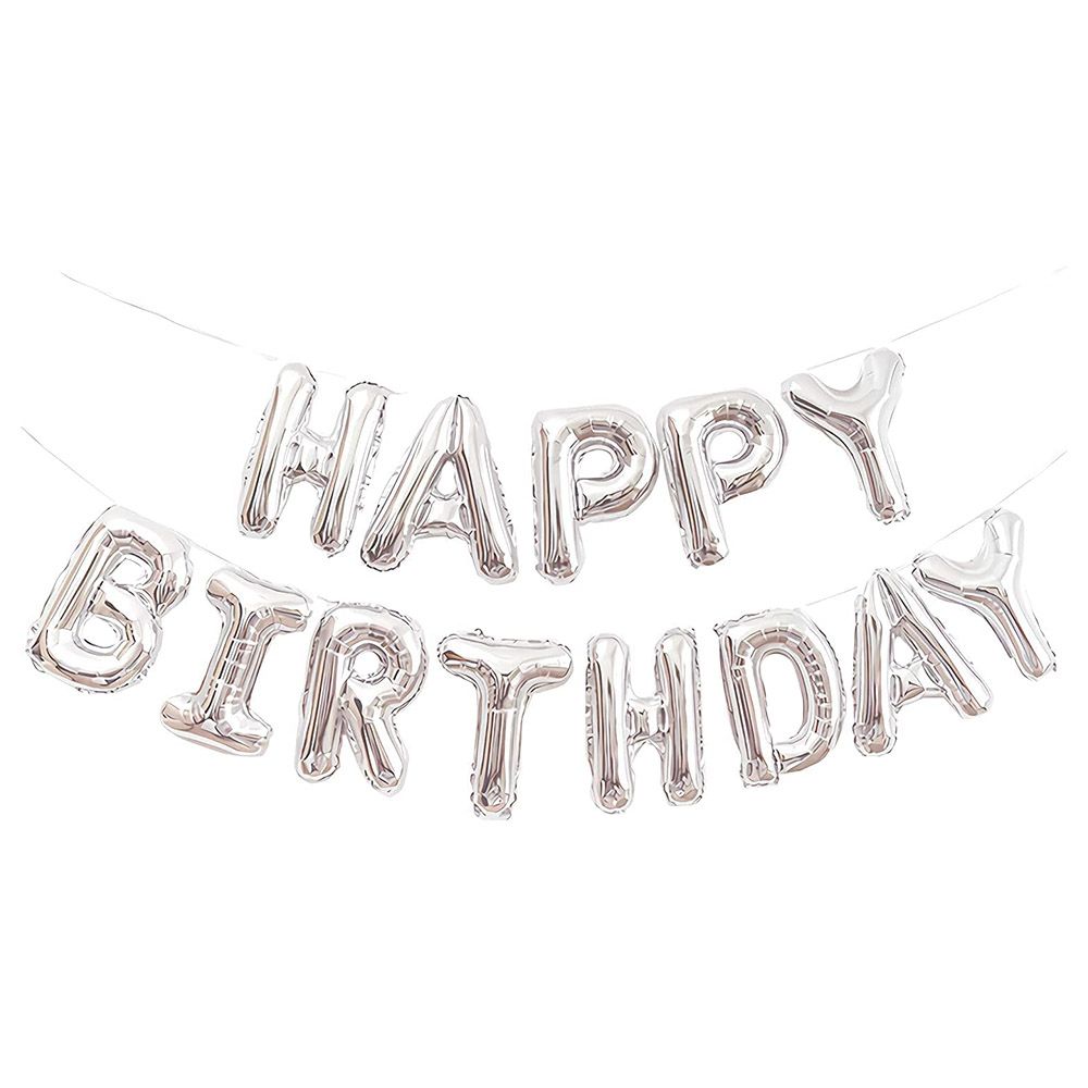 Brain Giggles - Happy Birthday Foil Balloon - Silver