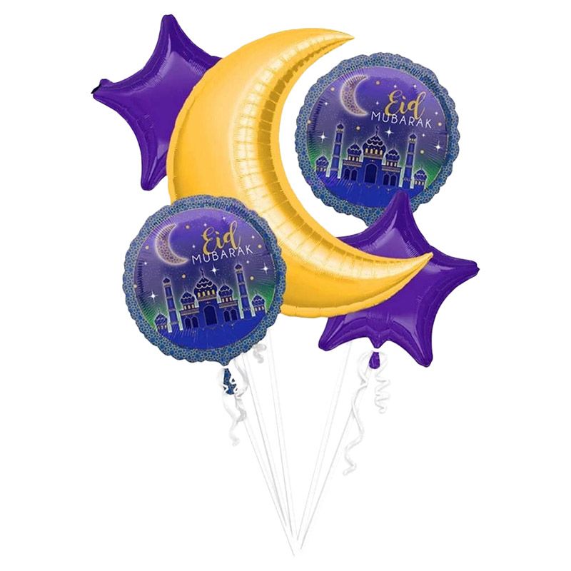 Brain Giggles - Eid Mubarak Foil Balloons - Set of 5