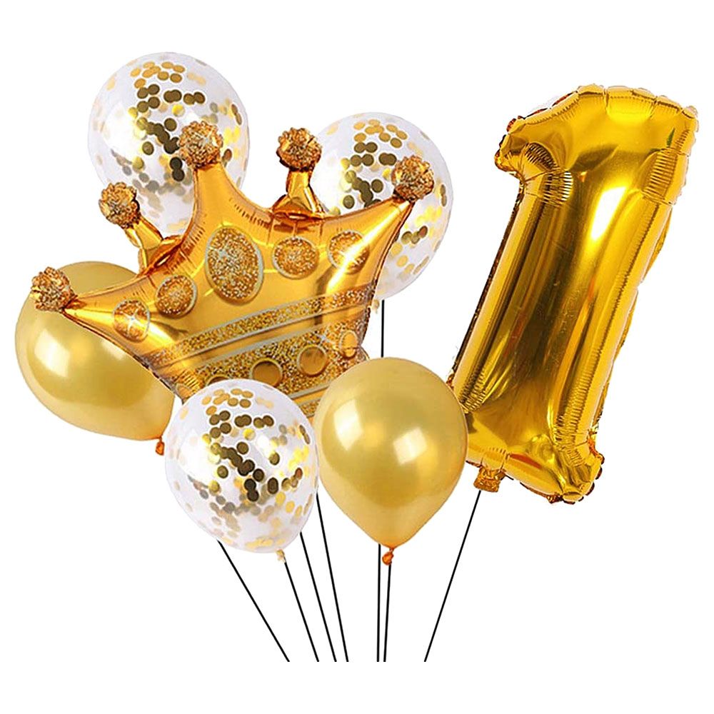 Brain Giggles - 1st Birthday Decoration Balloons Combo - Gold