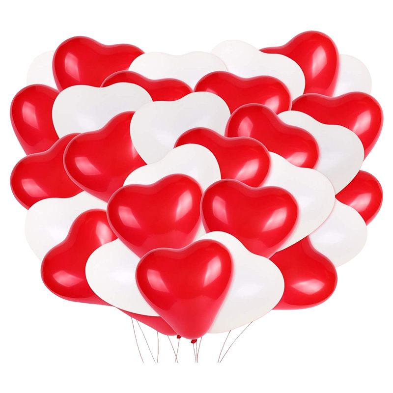 Jade - Valentines Day Heart Shape Latex Balloon 50pc-Set