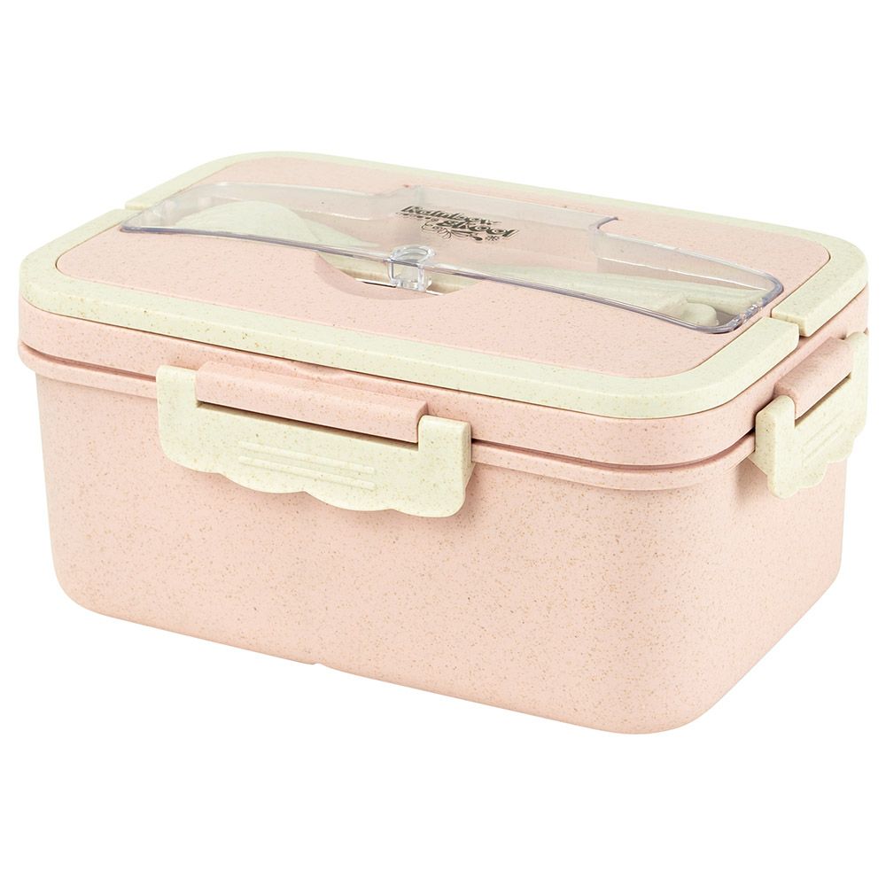 Rainbow Skool - 3 Compartment Lunchbox With Cutlery 1500ml - Pink