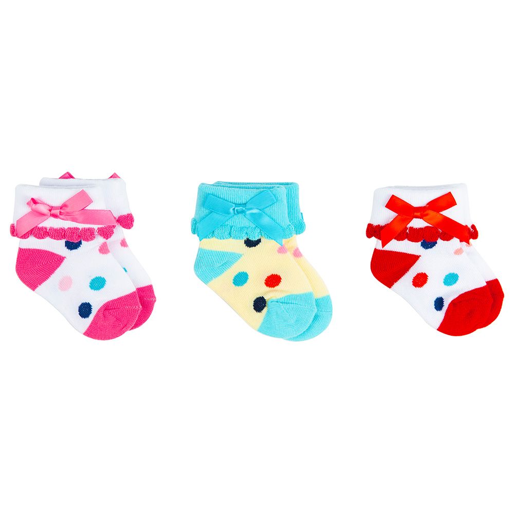 Night Angel Socks For Girls Pack Of 3 - Pink & Blue