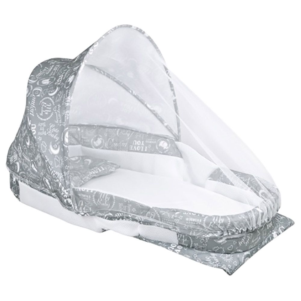 Little Angel - Baby Bassinet with Mosquito Net - Grey