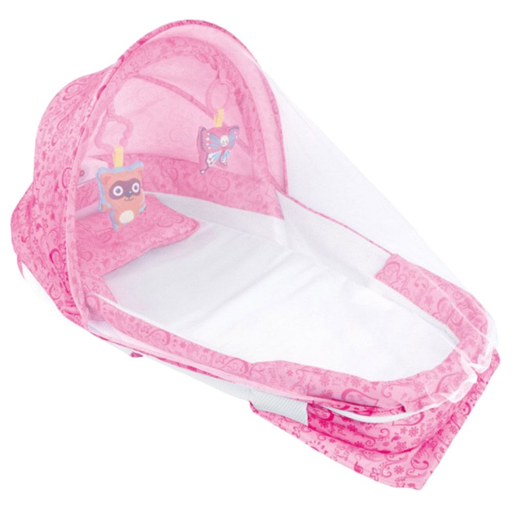 Little Angel - Baby Foldable Bassinet Cot With Music & Light - Pink