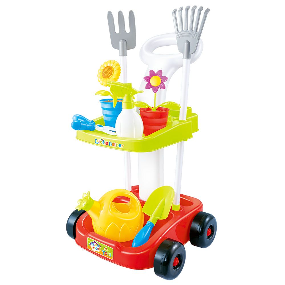 Little Angel - Kids Gardening Tools Cart Trolley Toy Play Set