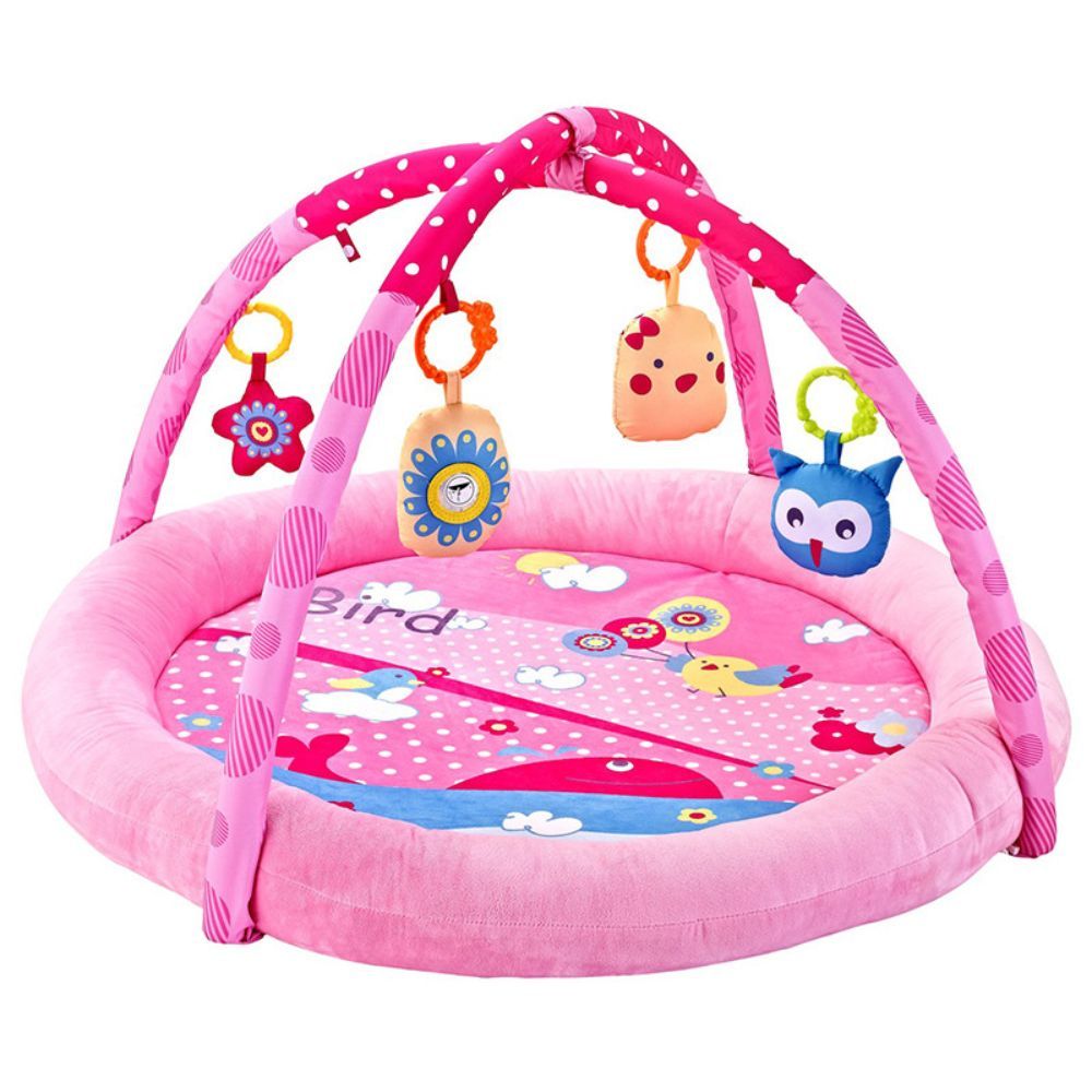 Little Angel - Baby Activity Gym Playmat & Hanging Rattle Toys - Pink