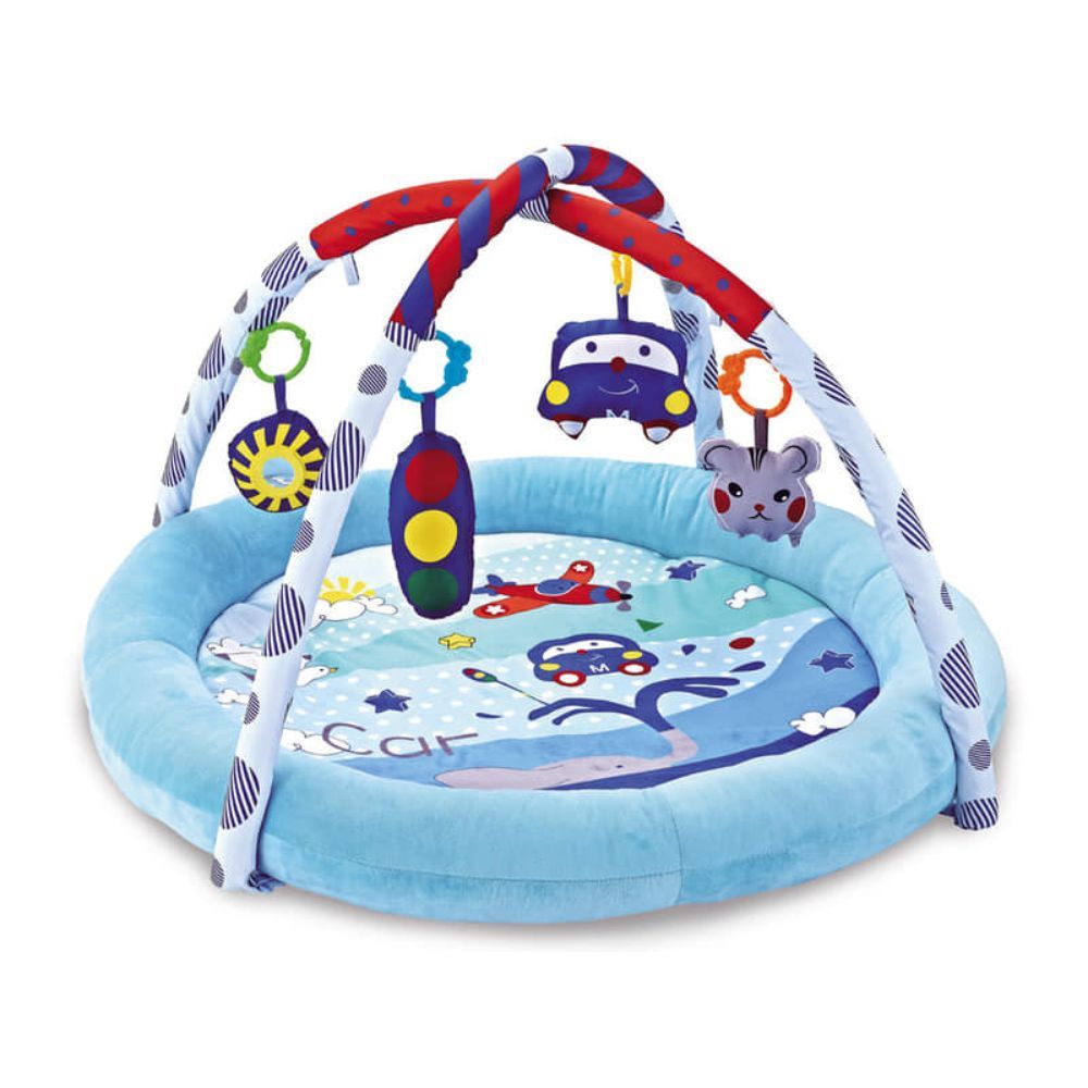 Little Angel - Baby Activity Gym Playmat & Hanging Rattle Toys - Blue