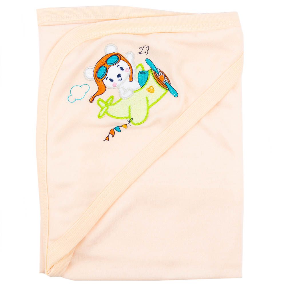 Night Angel - Green Plane Baby Hooded Blanket - Cream