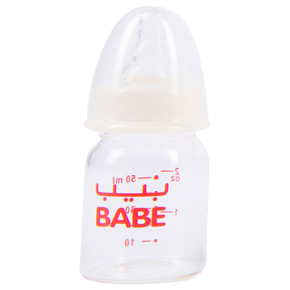 Babe - Baby Feeding Glass Bottle - Clear