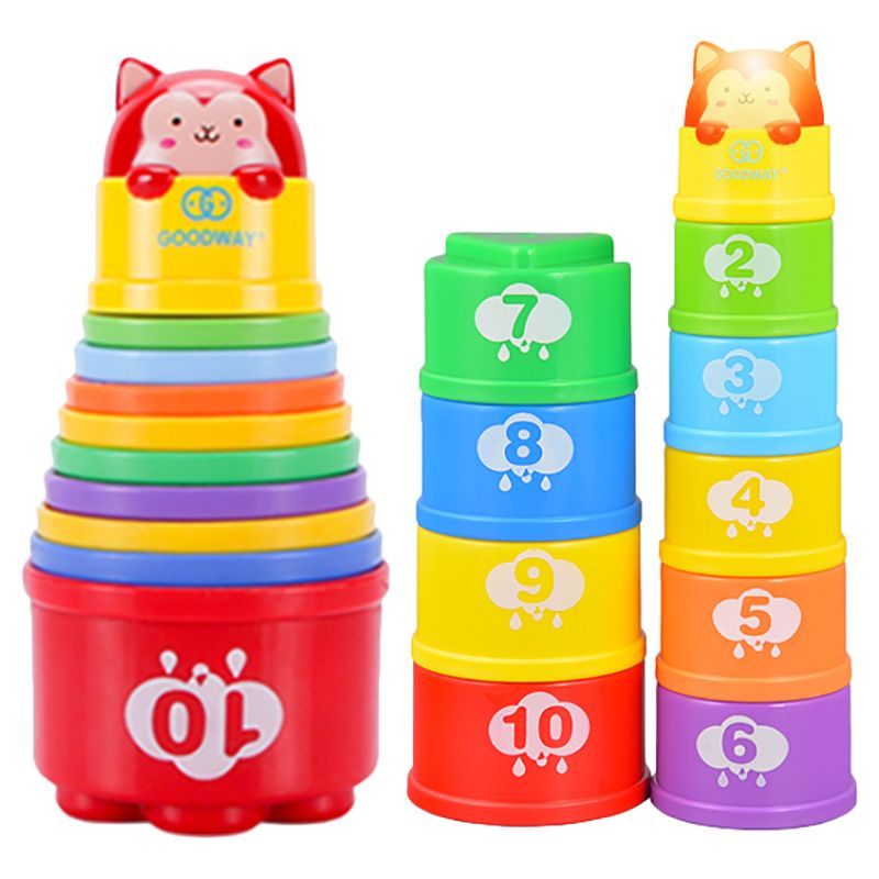 Goodway - Baby Stacking Cups Toy Colorful Educational Stacking Tower - Number