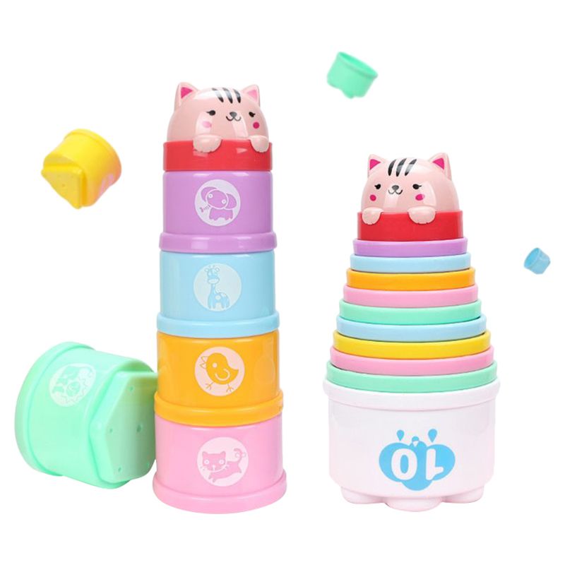 Goodway - Baby Stacking Cups Toy Colorful Educational Stacking Tower - Animal