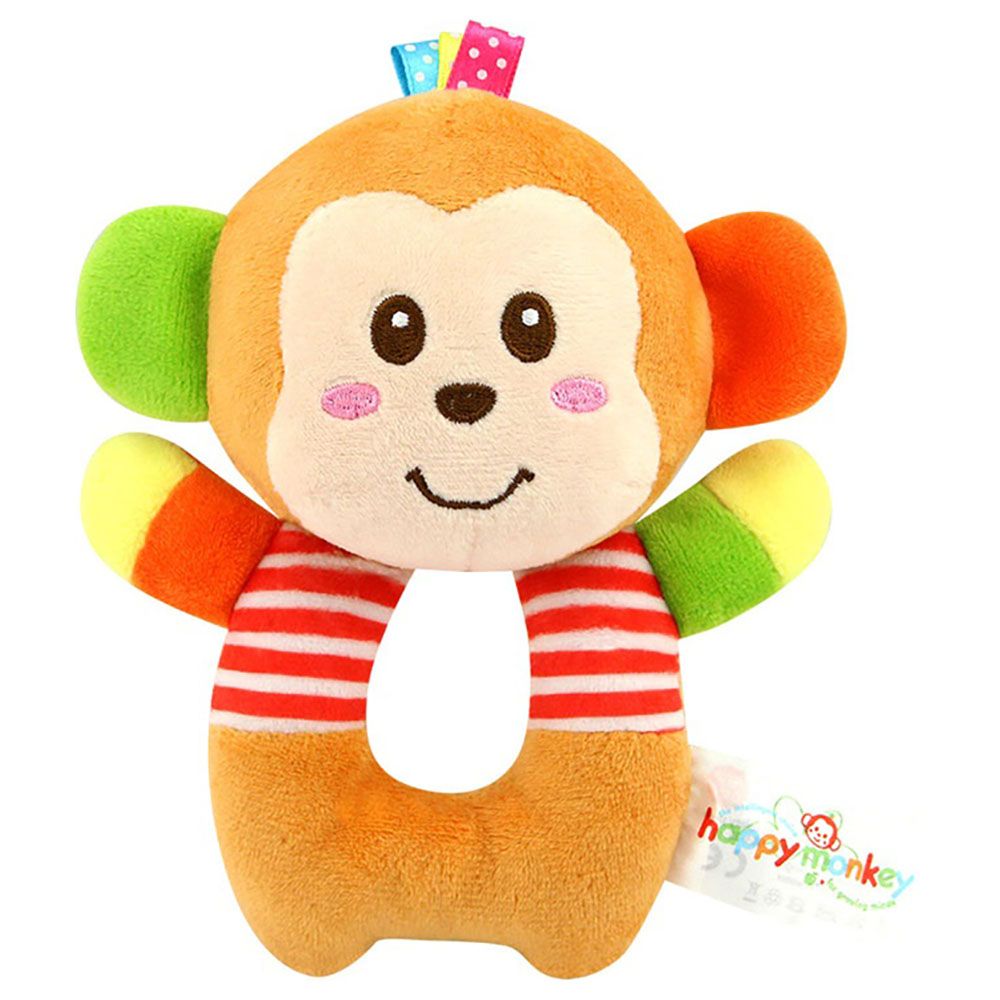 Little Angel - Baby Soft Plush Stuffed Rattle Toy - Orange