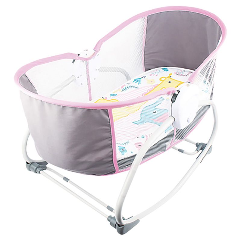 Little Angel - Baby Rocker Bassinet Portable Cradle With Mesh - Pink