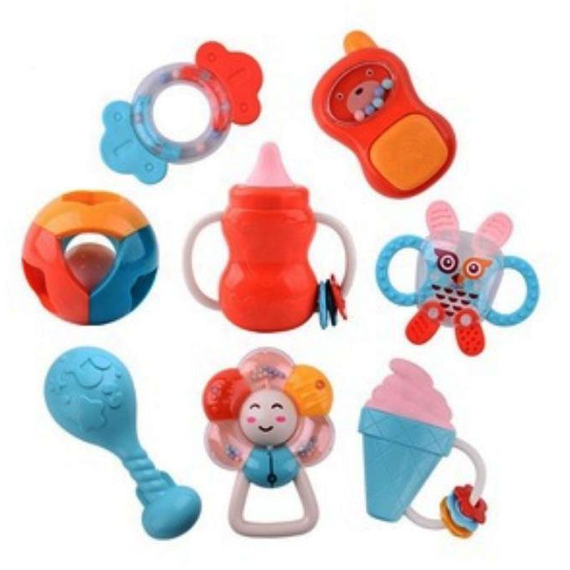 Huanger - Baby Rattle Sensory Teether 7 Pcs for 3+ Months 