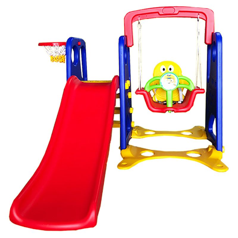 Little Angel-Kids Slide And Swing 3-In-1 Activity Playset