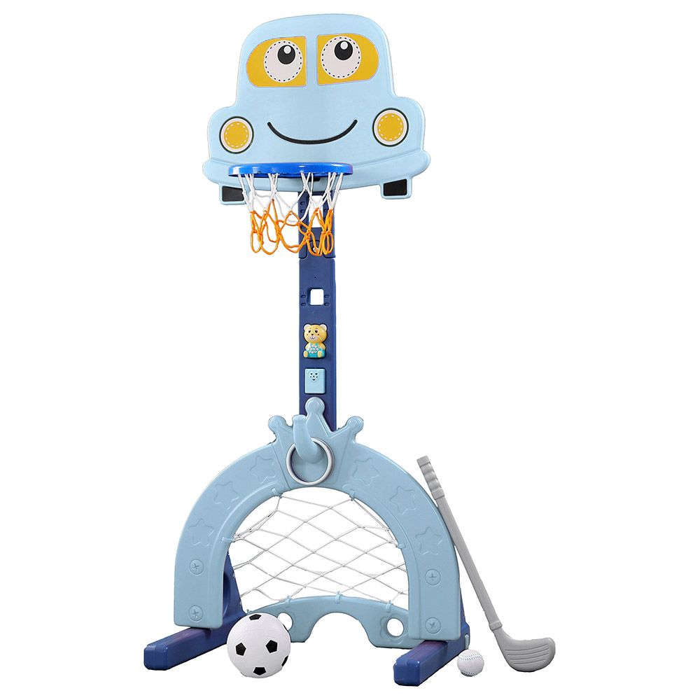 Little Angel-Kids Basketball,Football,And Golf Playset-Blue