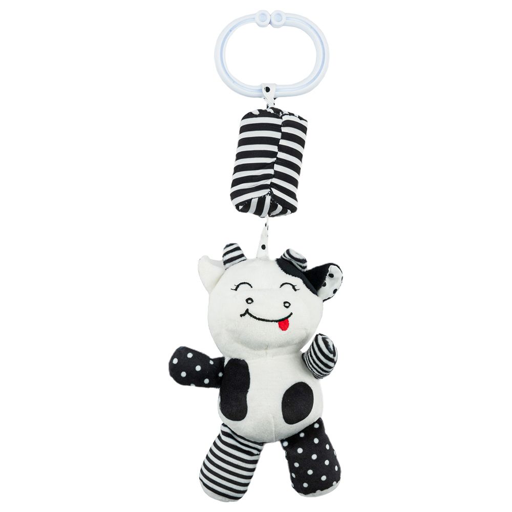 Little Angel - Baby Toys Hanging Rattle Soft Toy - Cow - Black