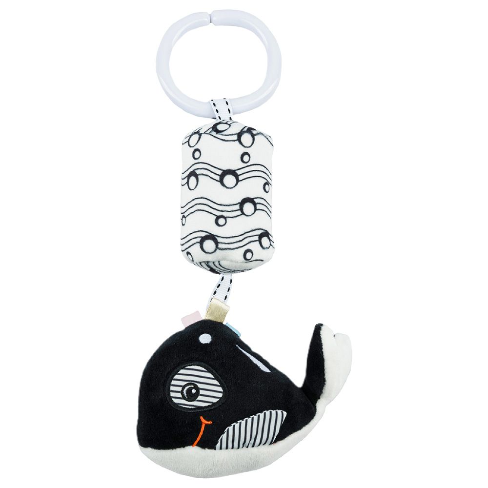 Little Angel - Baby Toys Hanging Rattle Soft Toy - Whale - Black