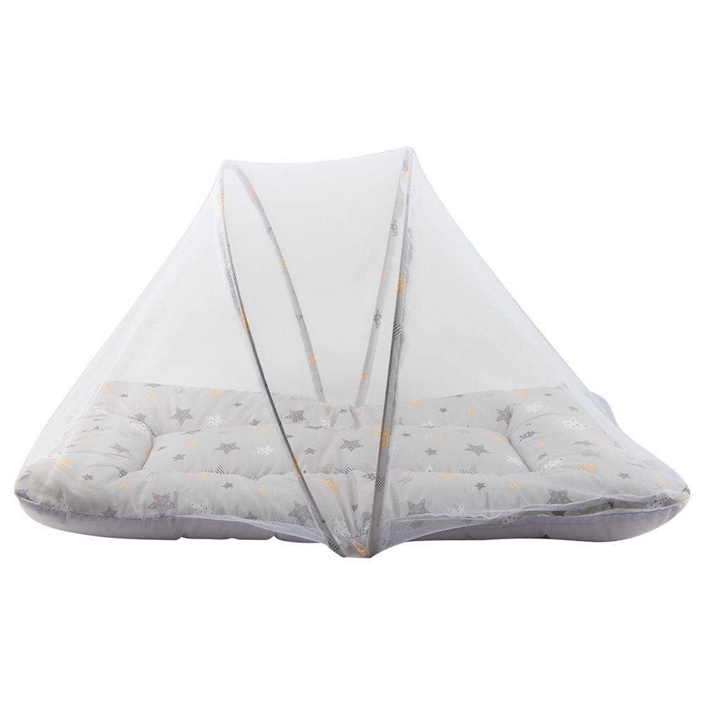 Little Angel - Baby Bed w/ 2 Comfy Bloster & Pillow - Grey