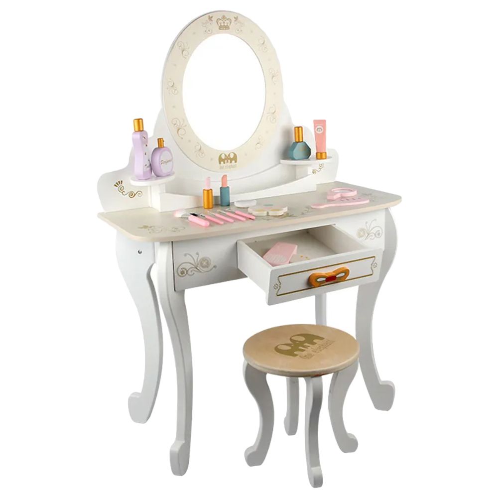 Little Angel - Kids Wooden Vanity Pretend Play Toy Set With Mirror